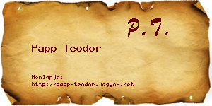 Papp Teodor névjegykártya