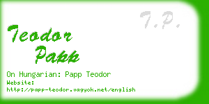 teodor papp business card